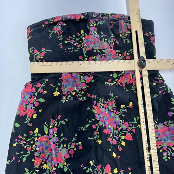Free People Dress Womens Size 4 Black Poision Apple Floral Strapless Mini Y2K - Picture 9 of 10